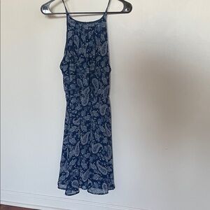 Blue Rain Navy and White Paisley Dress